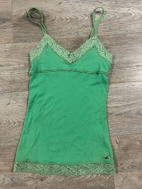 Hollister Bright Green Lace-Trim Camisole